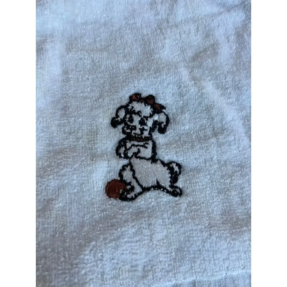 Vintage Cannon Embroidered Poodle Hand Towels